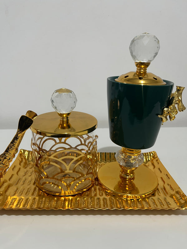 Emerald blossom mabkhara set